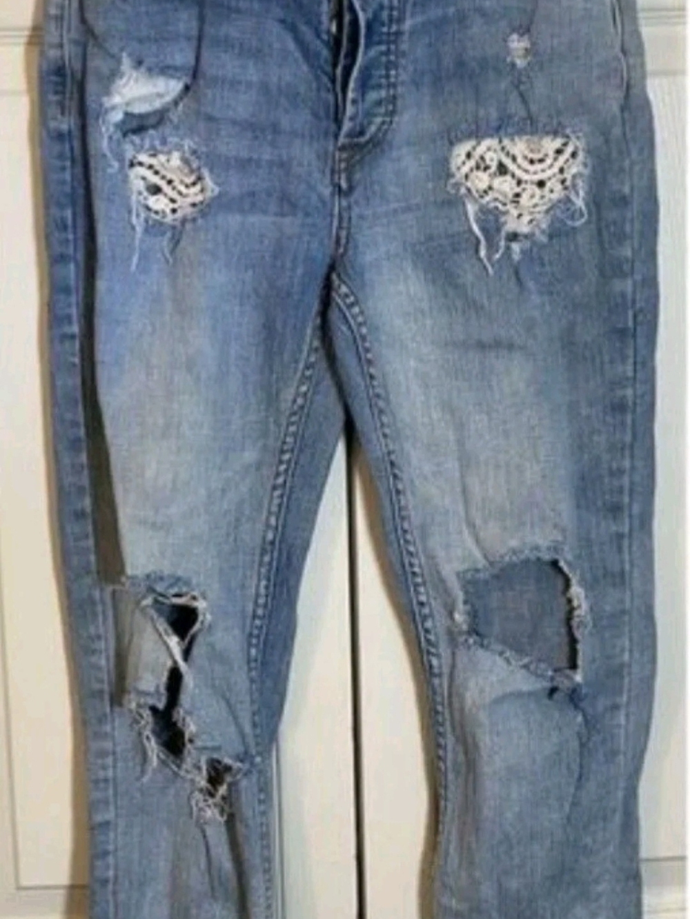 Free People We The Free "The Mix" Patchwork Skinny Jeans